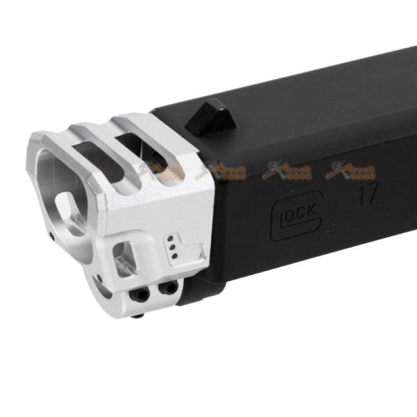 Dynamic Precision CNC Aluminium for Marui, WE G17/G18C Slide Compensator - Type B (Silver) - Image 3
