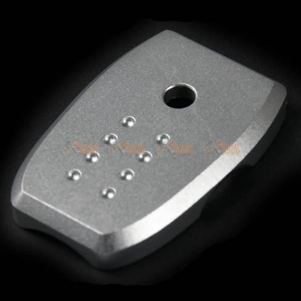 Dynamic Precision Magazine Base Plate for Marui M&P9 Airsoft GBB (Silver) - Image 2