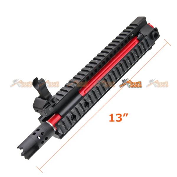E&C MK110 10" Inch RAS RIS Handguard Front Set with Outer Barrel Kit for M4 M16 M4A1 AEG (Red) - Image 4