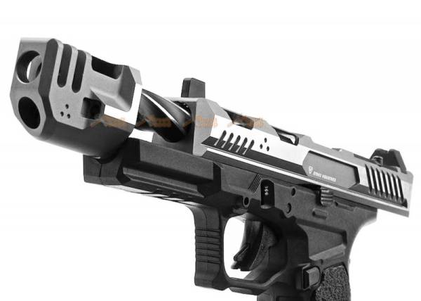 EMG Strike Industries EMG ARK-17 GBB Pistol with Detachable Compensator (Silver) - Image 4