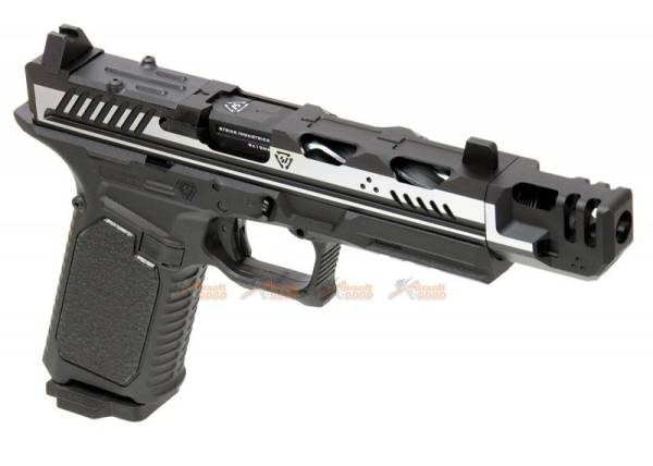 EMG Strike Industries ARK-17 G17 GBB Pistol w/ Compensator (2 Tone Color, Black & Silver)