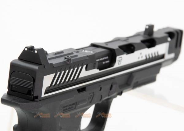 EMG Strike Industries ARK-17 G17 GBB Pistol w/ Compensator (2 Tone Color, Black & Silver) - Image 6