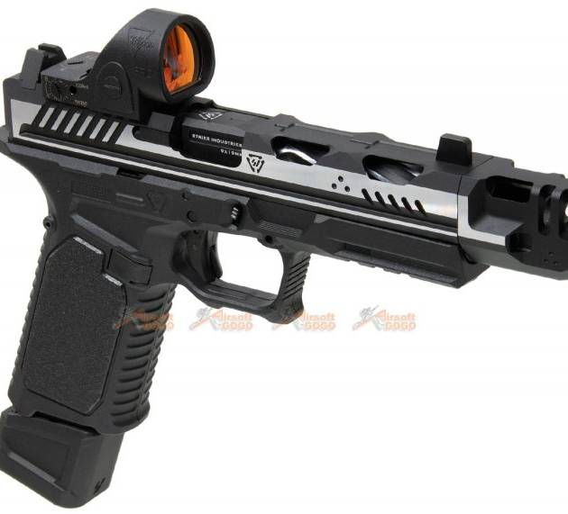 [High-end Version] EMG Strike Industries ARK-17 G17 GBB Pistol w/ Compensator & RMR Red Dot Sight (2-Tone Color, Black & Silver)