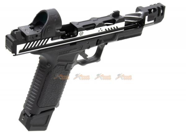 [High-end Version] EMG Strike Industries ARK-17 G17 GBB Pistol w/ Compensator & RMR Red Dot Sight (2-Tone Color, Black & Silver) - Image 3