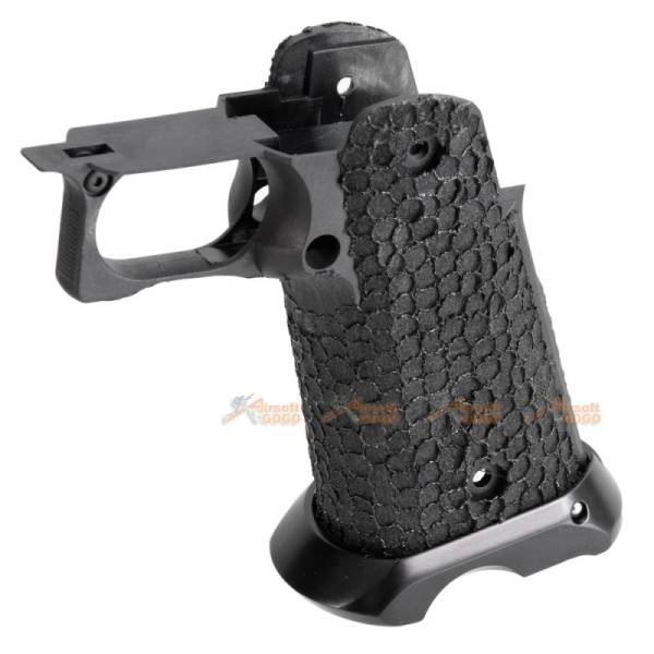 JW3 STI Style Grip with Magwell for Marui / AW Custom / WE-Tech Hi-Capa GBB (Black) - Image 2
