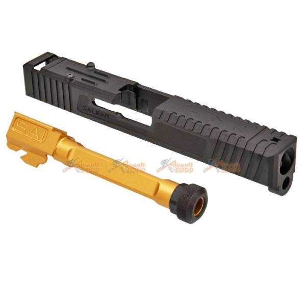EMG SAI Aluminium Tier One Slide Kit (Gold Barrel) with RMR Cut for Marui G17 GBB - Image 3