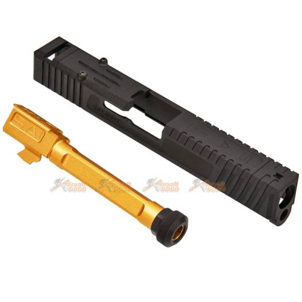 EMG SAI Aluminium Tier One Slide Kit (Gold Barrel) with RMR Cut for Umarex G17 GBB - Image 5