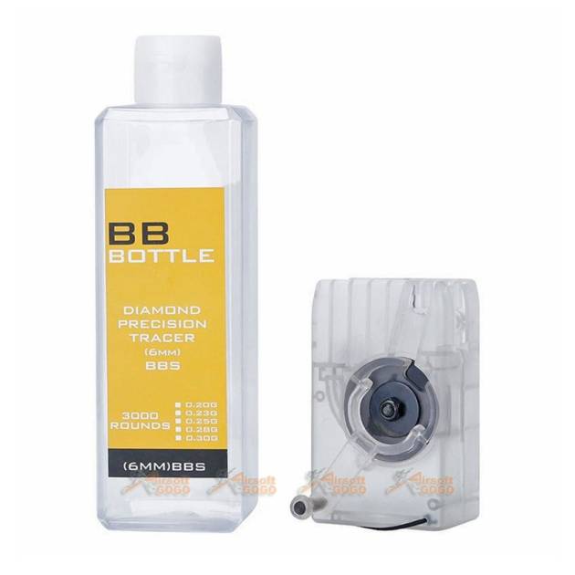 Wosport 409 3000rds BB M4 AEG Speedloader with DIY 3D Printed Adapter for Airsoft (Limpid)