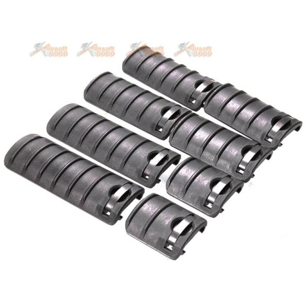 Energy Rail Cover Set (8 pcs) for Airsoft AEG 20mm Picatinny Rail / RIS / RAS (Black)