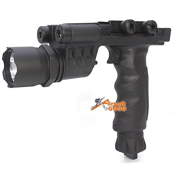 Weapon Light Style Tactical Vertical Foregrip Flashlight with Red Laser & LED Navigator light