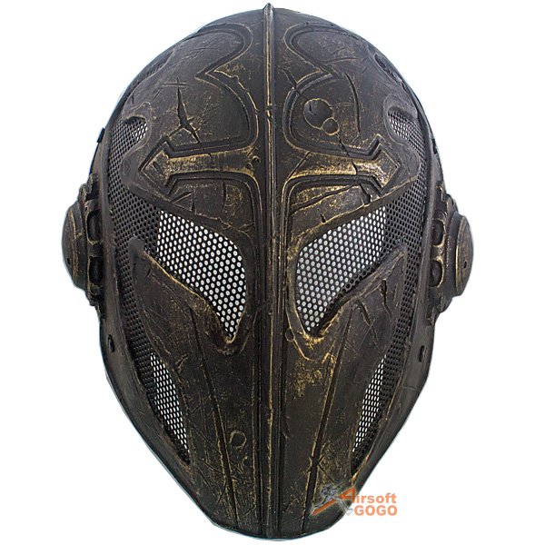 Temple Knight Protective Helmet Mask for Airsoft Paintball - Dark Golden