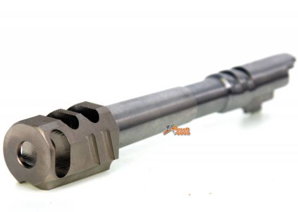 IPSC(Open) Stainless Steel Outer Barrel  with Chris Copper Compensator (Silver) for Marui Hi-Capa 5.1