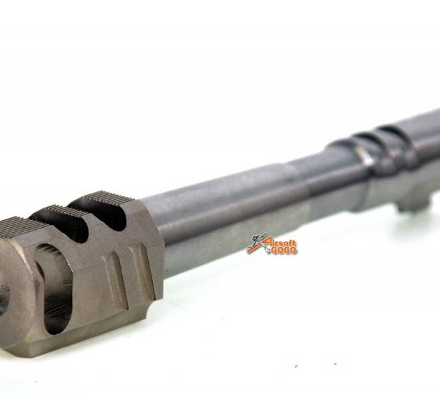 IPSC(Open) Stainless Steel Outer Barrel  with Chris Copper Compensator (Silver) for Marui Hi-Capa 5.1