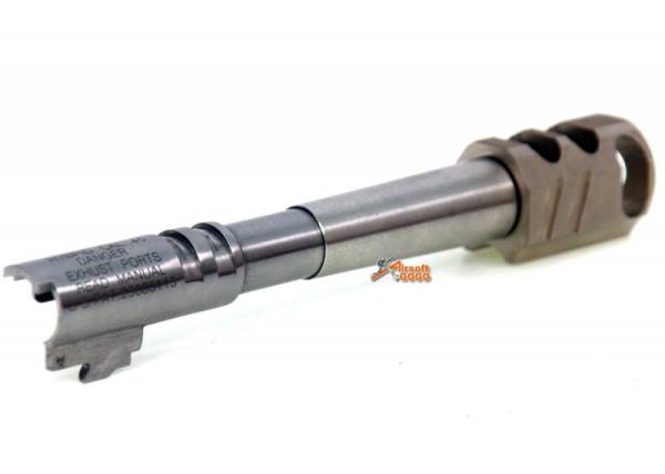 IPSC(Open) Stainless Steel Outer Barrel  with Chris Copper Compensator (Silver) for Marui Hi-Capa 5.1 - Image 2