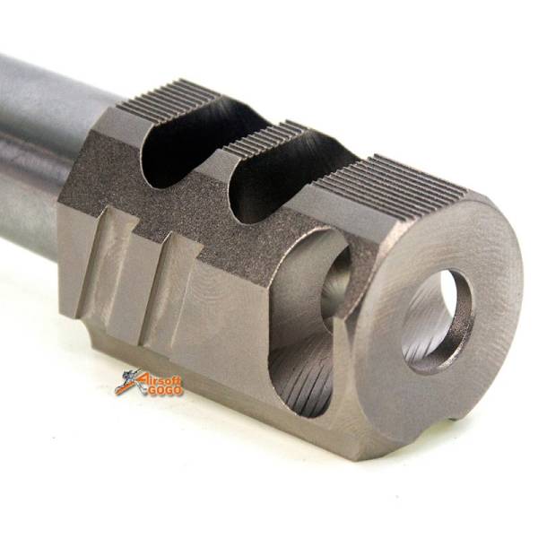 IPSC(Open) Stainless Steel Outer Barrel  with Chris Copper Compensator (Silver) for Marui Hi-Capa 5.1 - Image 3