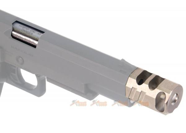 IPSC(Open) Stainless Steel Outer Barrel  with Chris Copper Compensator (Silver) for Marui Hi-Capa 5.1 - Image 7