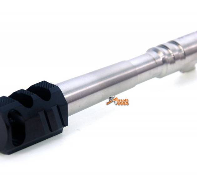 IPSC(Open) Stainless Steel Outer Barrel  with Chris Copper Compensator (Black) for Marui Hi-Capa 5.1