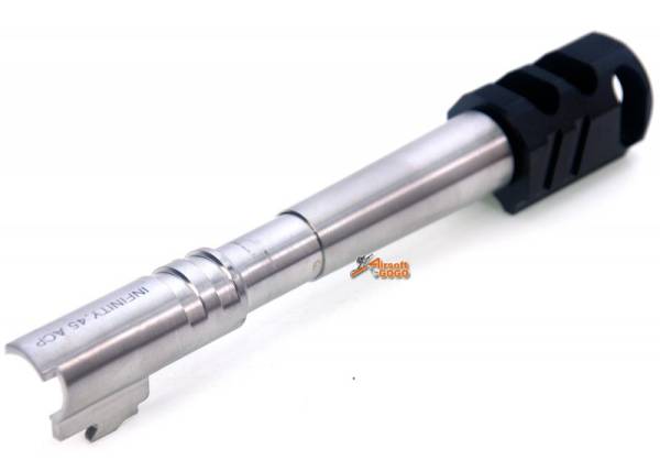 IPSC(Open) Stainless Steel Outer Barrel  with Chris Copper Compensator (Black) for Marui Hi-Capa 5.1 - Image 2