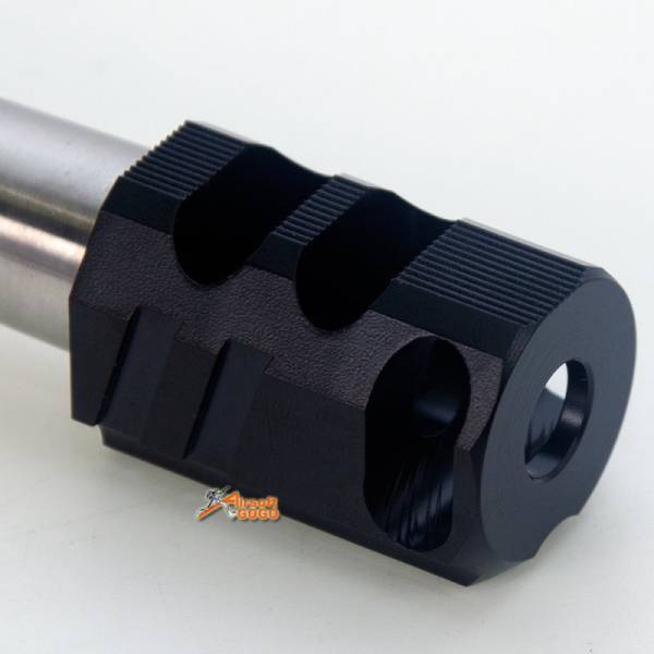 IPSC(Open) Stainless Steel Outer Barrel  with Chris Copper Compensator (Black) for Marui Hi-Capa 5.1 - Image 3