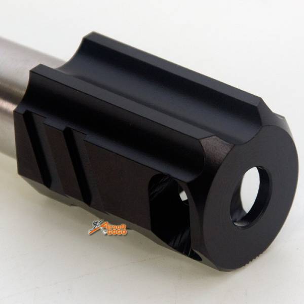 IPSC(Open) Stainless Steel Outer Barrel  with Chris Copper Compensator (Black) for Marui Hi-Capa 5.1 - Image 4