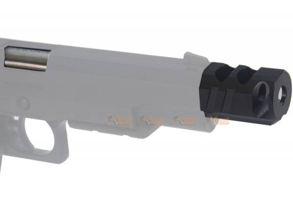 IPSC(Open) Stainless Steel Outer Barrel  with Chris Copper Compensator (Black) for Marui Hi-Capa 5.1 - Image 6