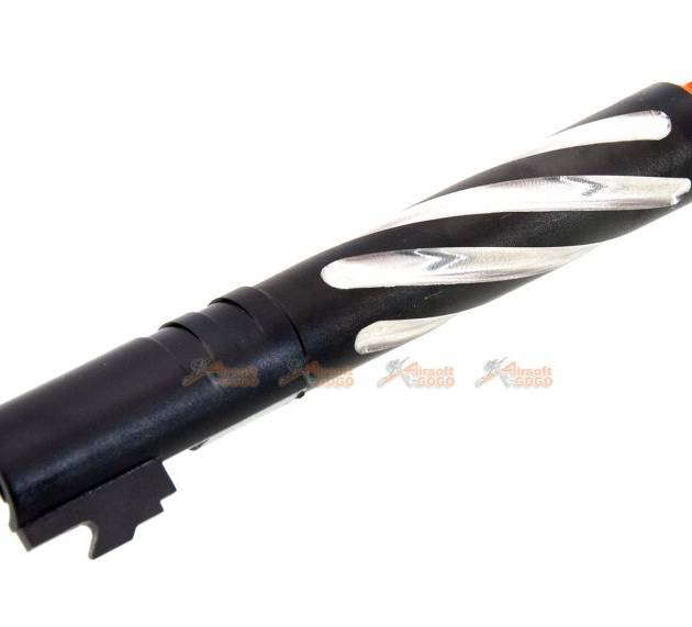 Tornado Stainless Steel .45 ACP Marking Threaded Outer Barrel with Adapter for Marui Hi-Capa 5.1 (Black)