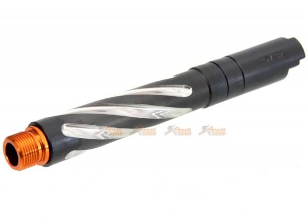 Tornado Stainless Steel .45 ACP Marking Threaded Outer Barrel with Adapter for Marui Hi-Capa 5.1 (Black) - Image 2