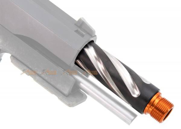 Tornado Stainless Steel .45 ACP Marking Threaded Outer Barrel with Adapter for Marui Hi-Capa 5.1 (Black) - Image 5