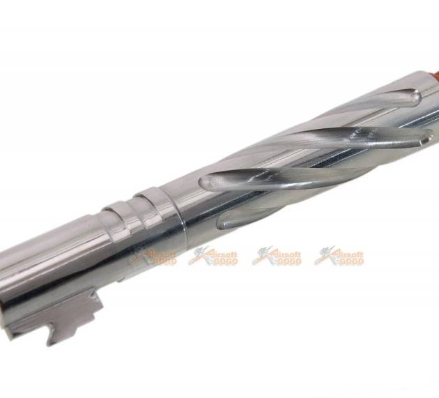 Tornado Stainless Steel .45 ACP Marking Threaded Outer Barrel with Adapter for Marui Hi-Capa 5.1 (Silver)