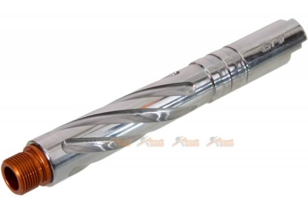 Tornado Stainless Steel .45 ACP Marking Threaded Outer Barrel with Adapter for Marui Hi-Capa 5.1 (Silver) - Image 2