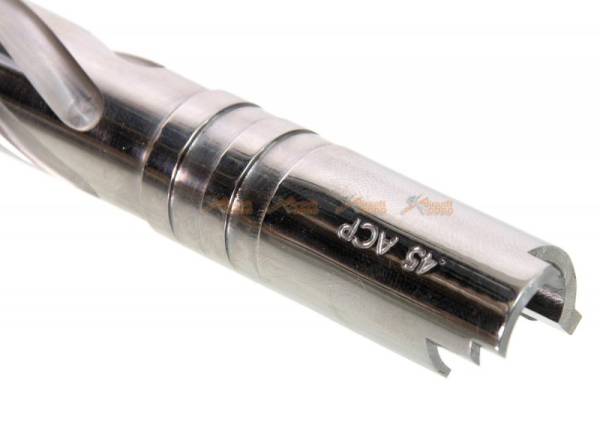 Tornado Stainless Steel .45 ACP Marking Threaded Outer Barrel with Adapter for Marui Hi-Capa 5.1 (Silver) - Image 4