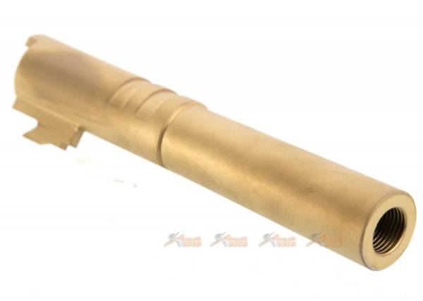 5KU M11 CW 4.3 Inch Stainless Outer Barrel for Marui Hi-Capa GBB - Gold - Image 2