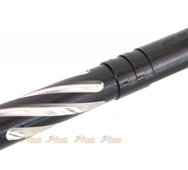 5KU M11 CW Tornado 4.3 Inch Stainless Outer Barrel - for Marui Hi-Capa GBB - Black with Silver