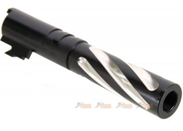5KU M11 CW Tornado 4.3 Inch Stainless Outer Barrel - for Marui Hi-Capa GBB - Black with Silver - Image 2