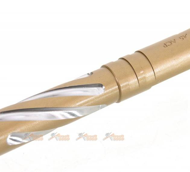 5KU M11 CW Tornado 4.3 Inch Stainless Outer Barrel - for Marui Hi-Capa GBB - Gold with Silver