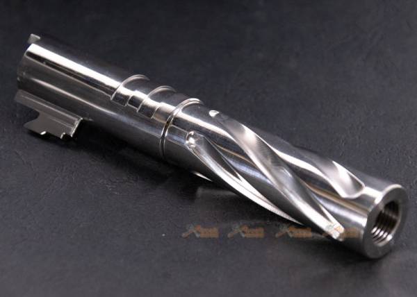 5KU M11 CW Tornado 4.3 Inch Stainless Outer Barrel - for Marui Hi-Capa GBB - Silver - Image 2