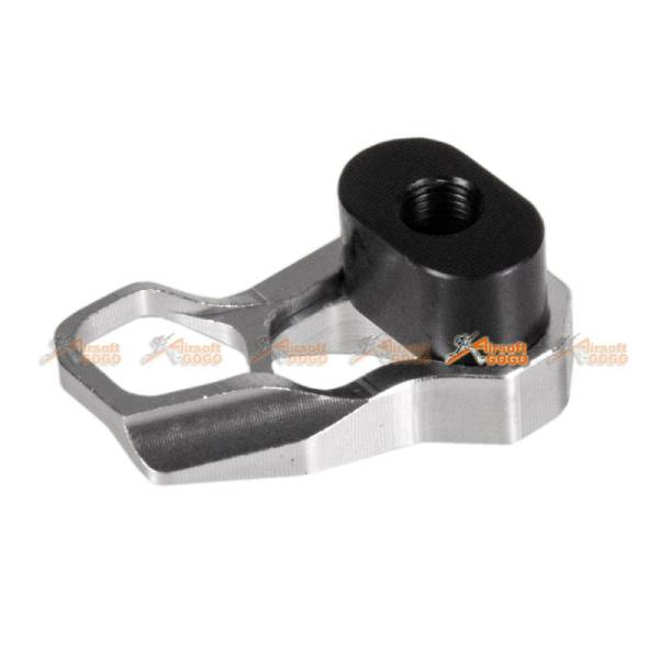 Guns Modify CNC Aluminum Magazine Release Extension for Tokyo Marui M4 MWS ACC XMR (Silver) - Image 2