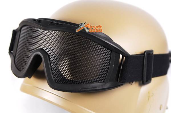 Airsoft No Fog Metal Mesh DL Style Goggle Black