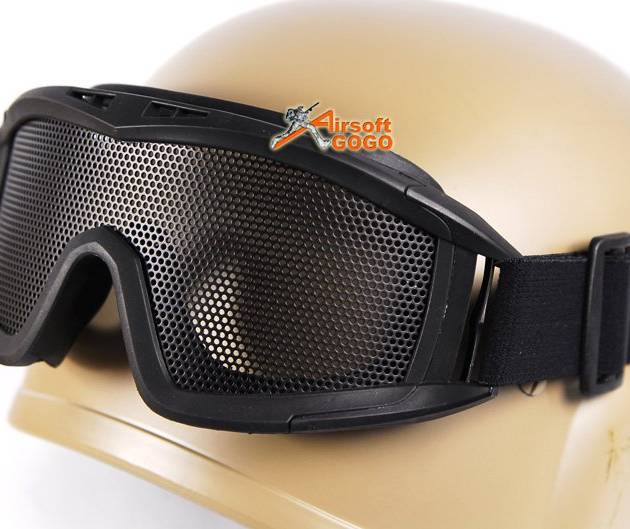 Airsoft No Fog Metal Mesh DL Style Goggle Black