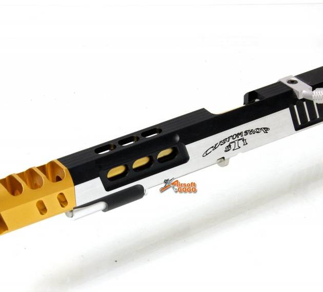 Gunsmith Bros CNC Aluminum STI DVC Open Kit Set for Tokyo Marui HI-Capa 5.1 (Silver & Gold)