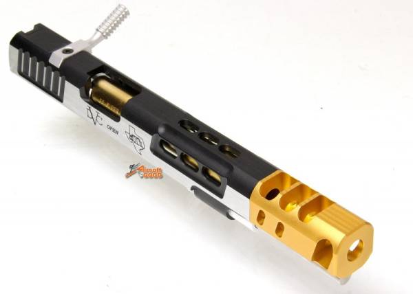 Gunsmith Bros CNC Aluminum STI DVC Open Kit Set for Tokyo Marui HI-Capa 5.1 (Silver & Gold) - Image 6
