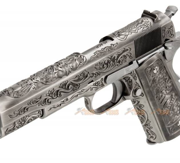 WE M1911A1 Classic Floral Pattern GBB Pistol (Silver)