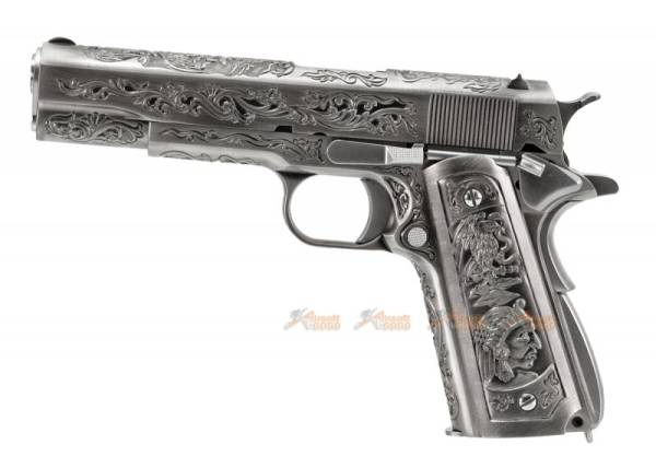 WE M1911A1 Classic Floral Pattern GBB Pistol (Silver) - Image 4