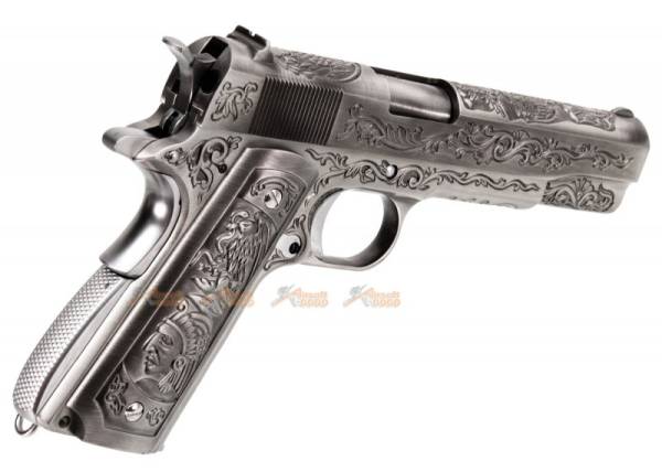 WE M1911A1 Classic Floral Pattern GBB Pistol (Silver) - Image 5