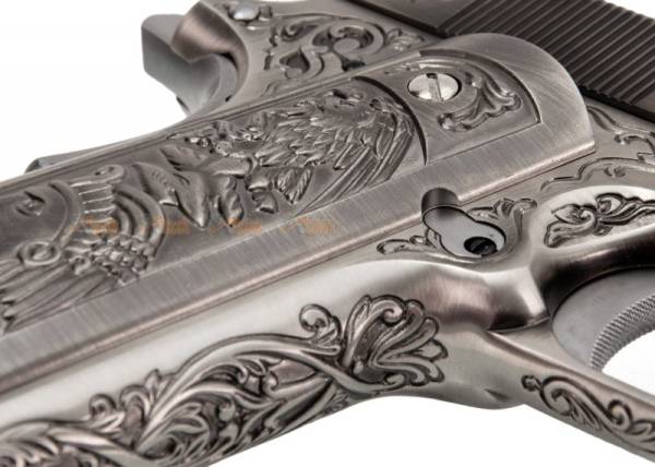 WE M1911A1 Classic Floral Pattern GBB Pistol (Silver) - Image 9