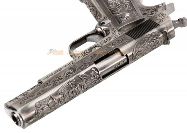 WE M1911A1 Classic Floral Pattern GBB Pistol (Silver) - Image 6
