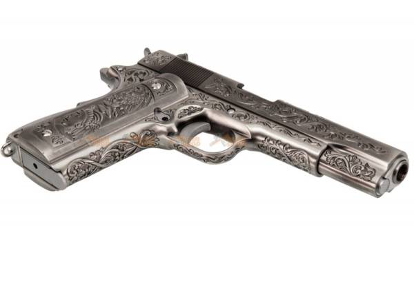 WE M1911A1 Classic Floral Pattern GBB Pistol (Silver) - Image 2