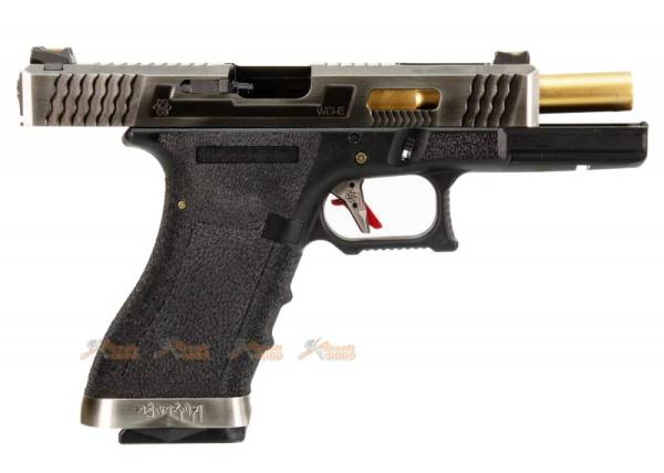 WE-Tech G18C T3 GBB pistol (Silver/ Gold / Black) - Image 9