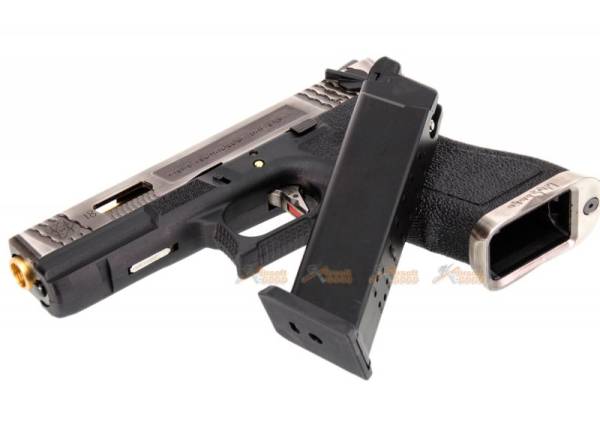 WE-Tech G18C T3 GBB pistol (Silver/ Gold / Black) - Image 3