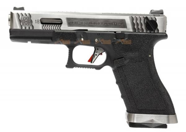 WE-Tech G18C T3 GBB pistol (Silver/ Black / Silver) - Image 3